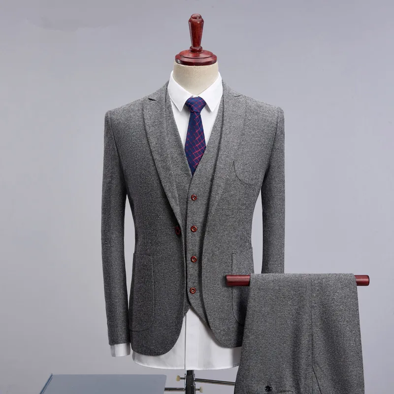 2021 Лидер продаж Весна KOLMAKOV Брендовые мужские костюмы Slim Fit Серый роскошный