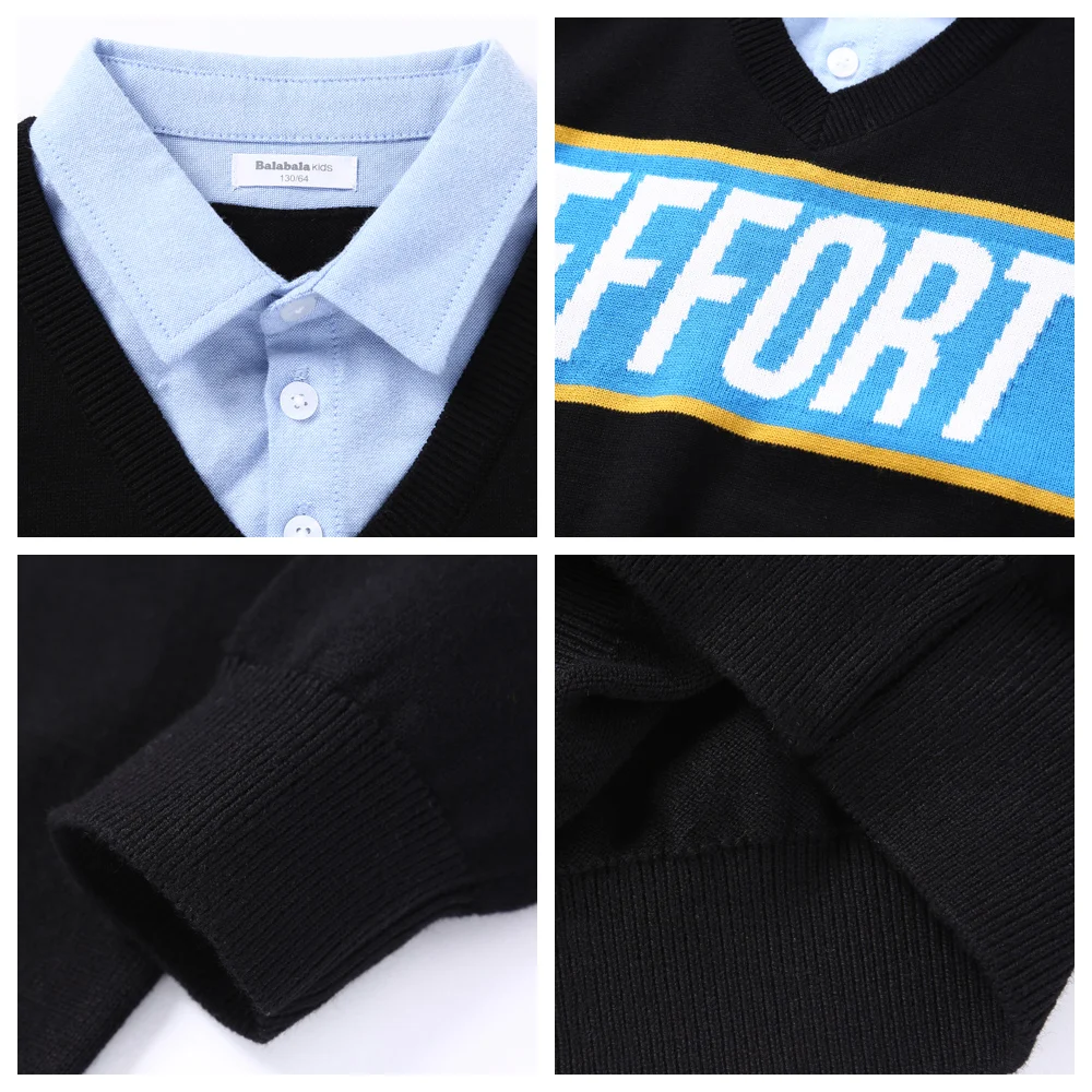 Свитер для мальчиков Balabala весна-осень 2018 хлопковый Детский свитер с буквенным