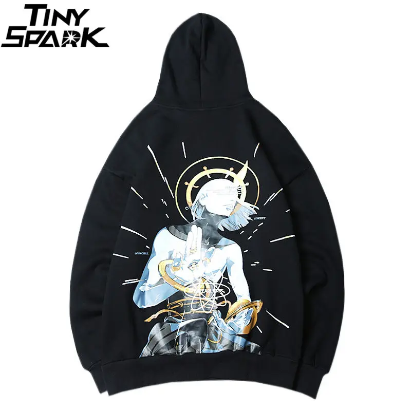 Hip Hop Hoodie Sweatshirt Gods Invincible Hand Print Men Hooded Pullover Streetwear Winter Fleece Cotton Hoodie Eye Autumn