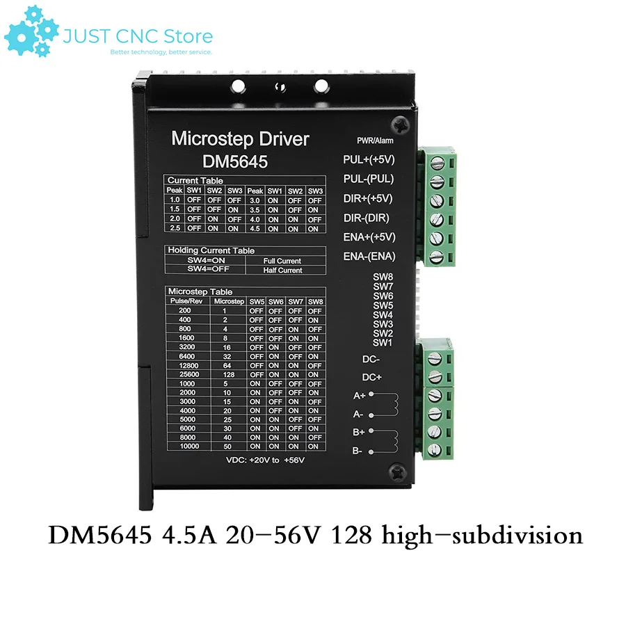 DM5645 128 высокое подразделение 4.5a двухфазный шаговый двигатель драйвер 57 86 шаг