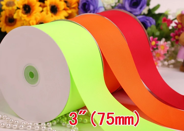 3 "(75 мм) grosgrain однотонные ленты для украшения бантами волос 196 в наличии цвет 100