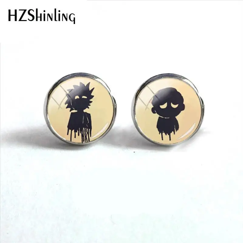 Новые Rick And Morty круглые серьги популярные ТВ серьги серебряные серьги-гвоздики фото серьги-гвоздики из нержавеющей стали - Окраска металла: 7