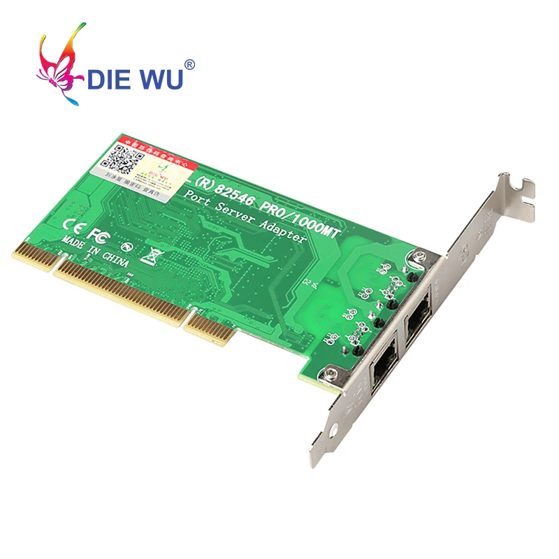 DIEWU PCI 10/100/1000 Мбит/с двойной порт RJ45 1 гигабитный сервер Lan Карта NIC с Intel 82546