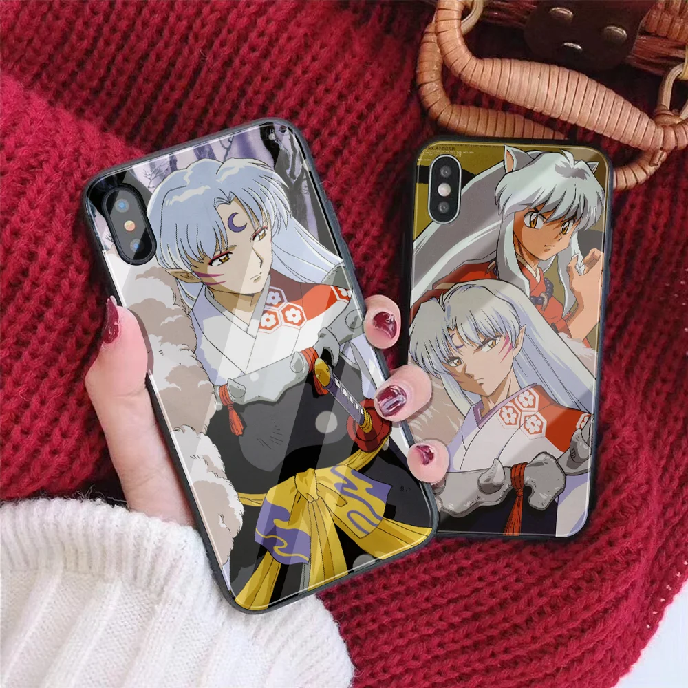 Inuyasha DIY чехол для телефона для iPhone 7 8 6 S Plus Капа закаленное стекло индивидуальная крышка телефона для iPhone X XR XS MAX обои