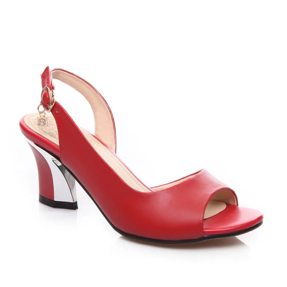 PQECFS/женские босоножки на высоком каблуке из натуральной кожи высокого качества