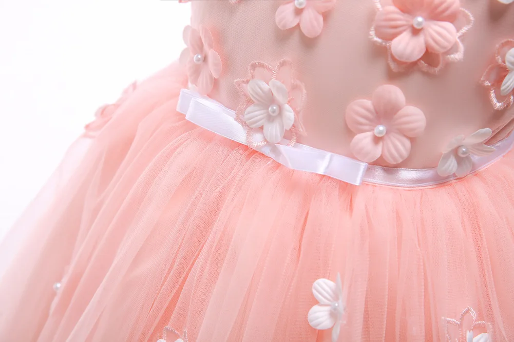 Платье с цветочным узором для девочек Детские платья свадебной вечеринки