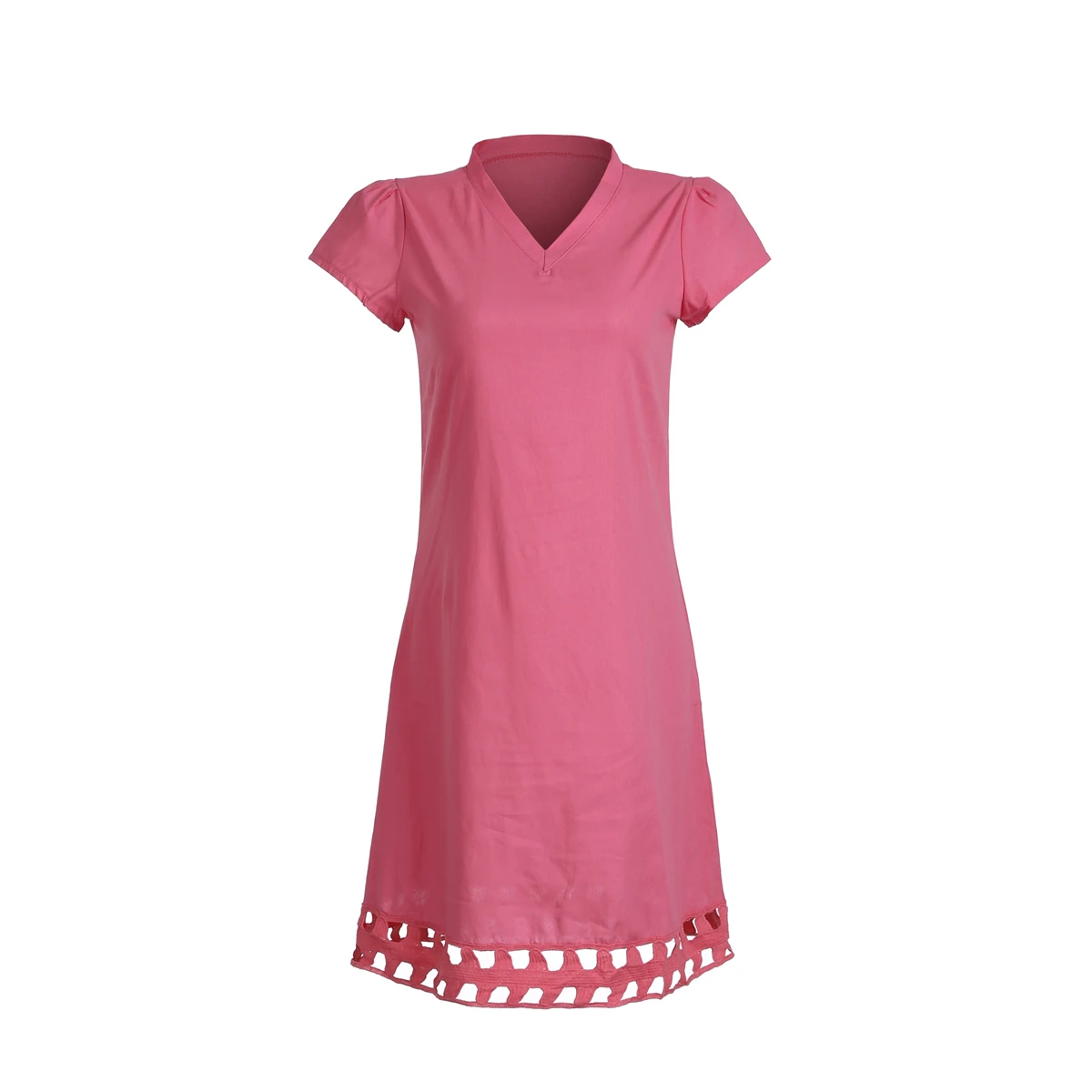 Летнее женское богемное Повседневное платье с коротким рукавом из хлопка и льна v