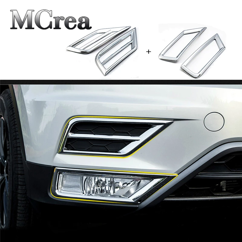 MCrea авто для Volkswagen Tiguan 2 Mk2 2018 VW 2017 Чехлы фар Противотуманные фары лампы ABS рамка