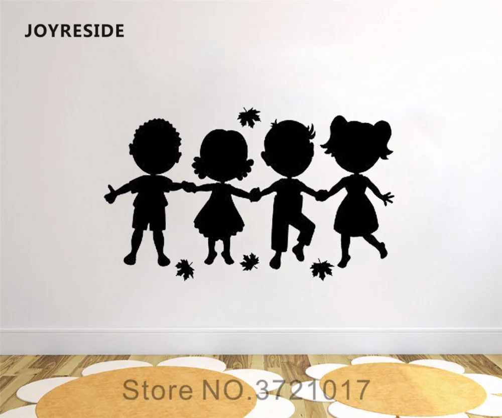 Милые силуэты joyliving для маленьких детей наклейка на стену с удержанием рук
