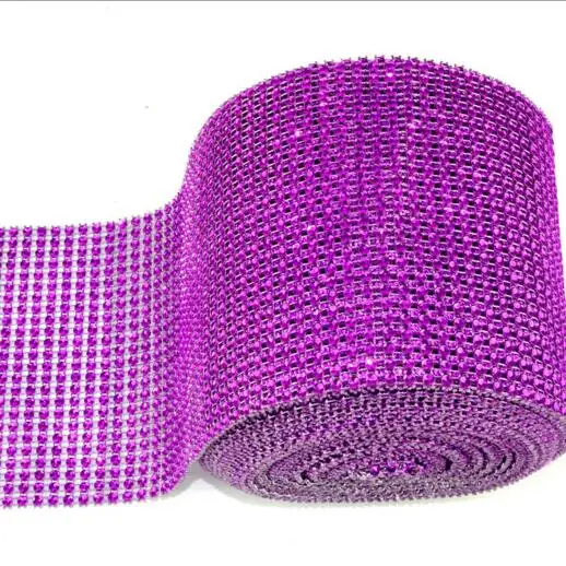 24 ряда 10 ярдов Стразы Свадебные украшения 9 цветов основа сетка отделка полые