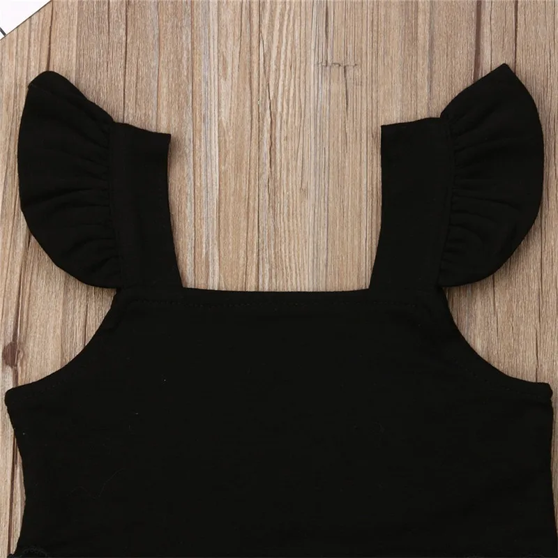 Летняя уличная одежда детский наряд для маленьких девочек кружевной кроп-топ на