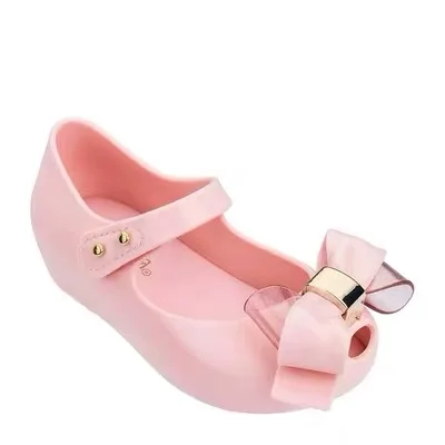pink Мини Мелисса оригинальные женские босоножки, Девушка Желе Детские Сандалии, босоножки; пляжная обувь с нескользящей подошвой Toddle14-19CM - Цвет: pink