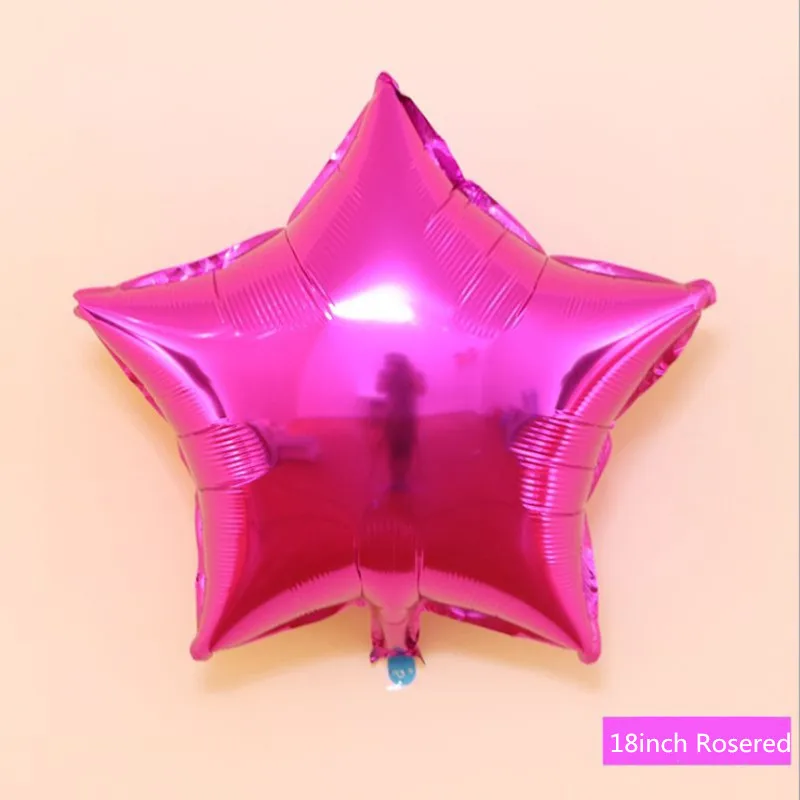 5pcs Star Rose red 5 шт. 18 дюймов вышивка «звёздочки» или «бриллианты» Фольга воздушными Шарами Рождество, на свадьбу, День Святого Валентина, Globos день рождения Гелий воздушные шары для украшения вечеринок Поставки - Цвет: 5pcs Star Rose red
