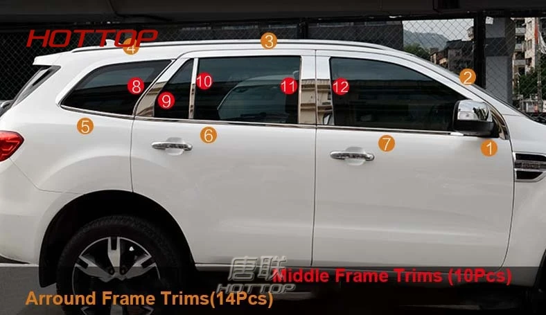 Хромированная отделка для окна автомобиля из нержавеющей стали для ford everest