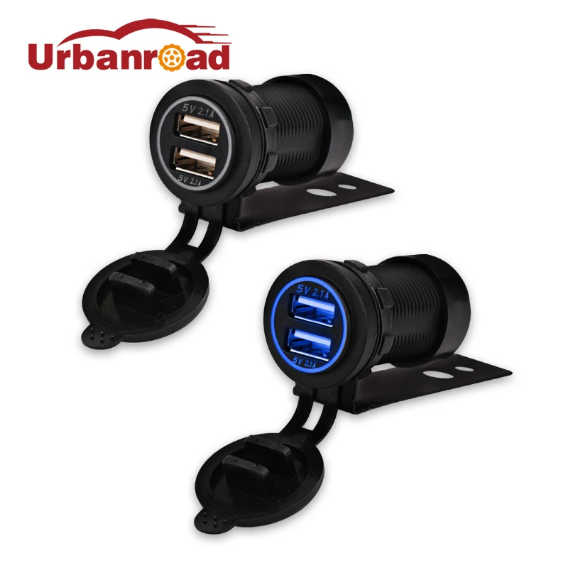 Зарядное устройство с двумя USB портами для мотоциклов 12 В 24 4 2 А|car socket adapter|usb boatusb