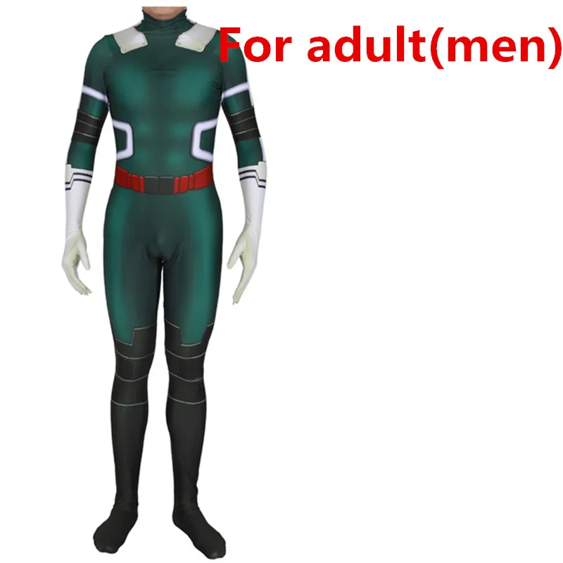 For adult (men) Аниме Мой герой Academy Косплей Midoriya Izuko Deku костюмы парик мужчины женщины zentai боди костюм костюмы на Хэллоуин для детей и взрослых - Цвет: For adult (men)