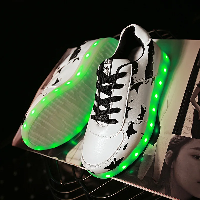 Luminous sneakers for Girls&Boys chaussure light up infant USB Charging led shoes with glowing slippers | Детская одежда и