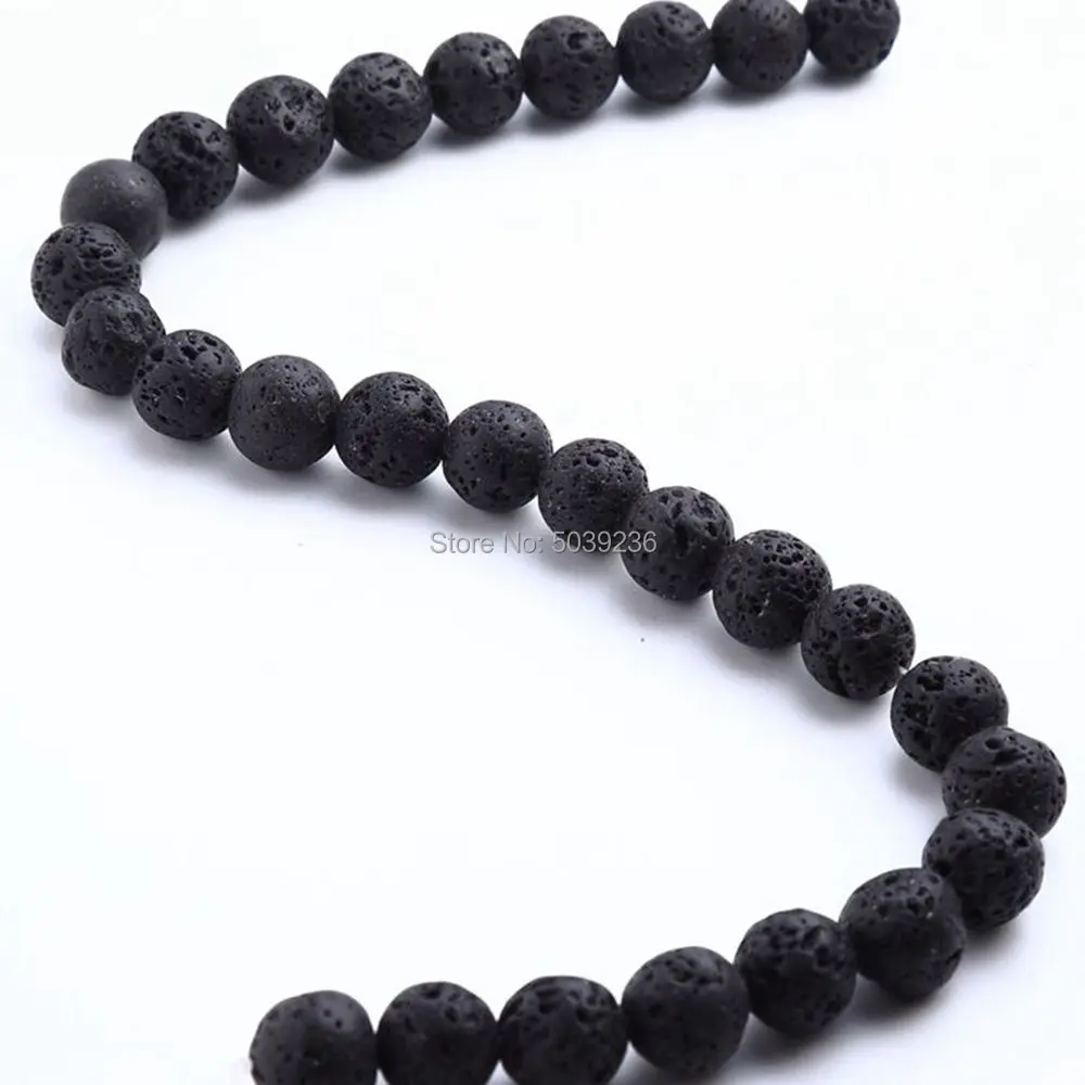 Bulk Wholesale Black Volcanic Lava Stone Beads Natural Round Loose for Jewelry Making 4 6 8 10 12mm DIY Bracelet | Украшения и
