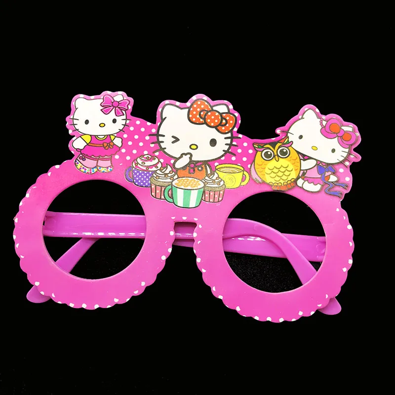 Hello Kitty 10 шт./лот детская очки рисунок «Hello Kitty» тематическая вечеринка на день рождения украшения рисунок «Hello Kitty» маски для лица Рисунок «Hello Kitty» пластиковые маски - Цвет: Hello Kitty