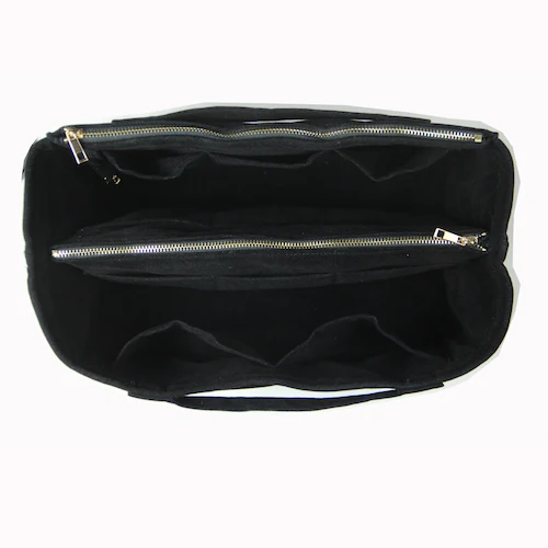 black Настраиваемая Высококачественная бархатная сумка Organizer Tote кошелек вставка/косметический макияж пеленки вещи/мульти карман сумка в сумке organ - Цвет: black