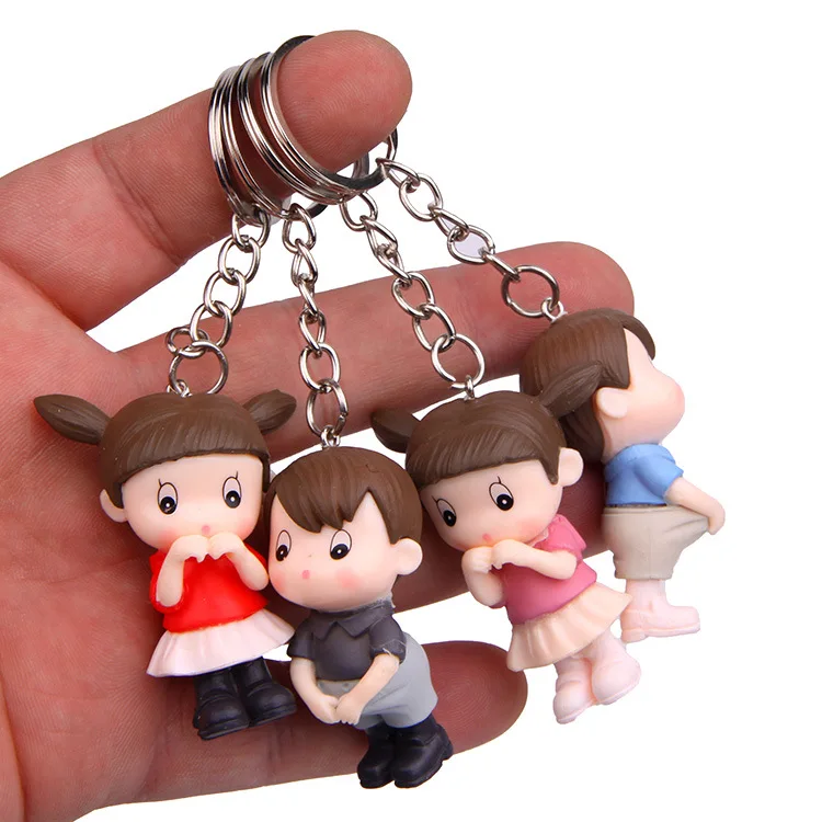 4 шт. детские игрушки дом застенчивая пара креативная цепочка для ключей брелок