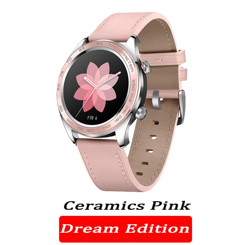 ceramics pink Honor watch Dream, умные часы, пульсометр, водонепроницаемый трекер, трекер сна, работает, NFC, gps - Цвет: ceramics pink