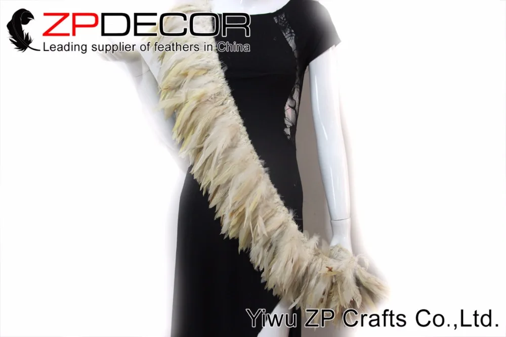

ZPDECOR 6-8 inch 700-800 pcs/bundle Natural Beige Coque Tail Strung Feather For Costume Accessories and DIY Design