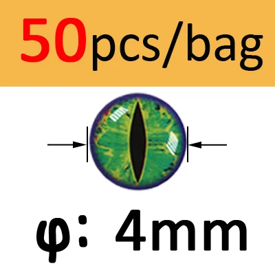 Green 4mm 50pcs Bimoo 50 шт. 3D 4D голографические рыболовные глаза для приманки рыбные глаза для завязывания мух изготовления приманки ремесло рыбы Череп Живые Глаза Размер 3 мм-12 мм - Цвет: Green 4mm 50pcs