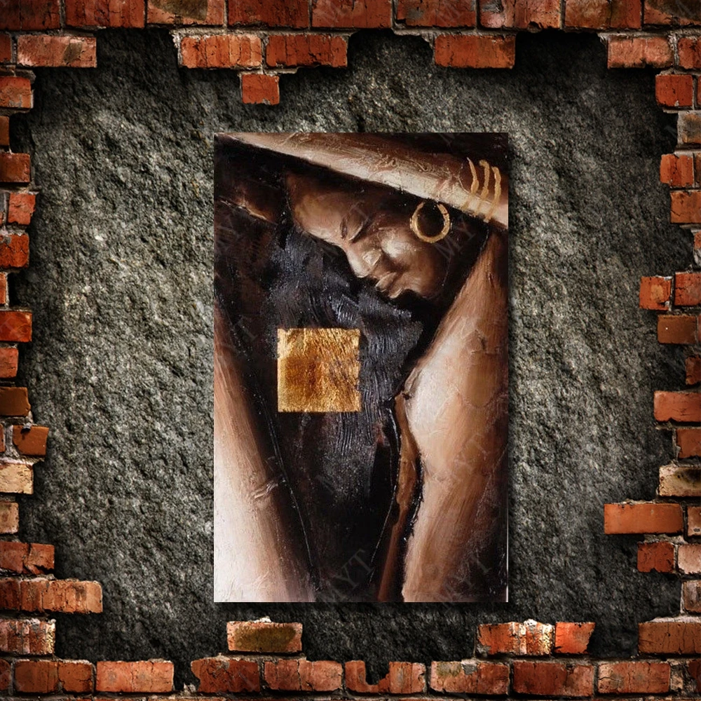 Бесплатная доставка Большая картина маслом на холсте африканская Обнаженная