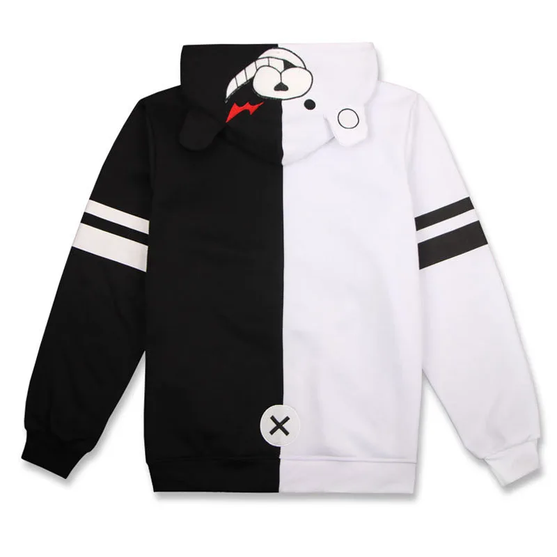 Мужская толстовка на молнии Danganronpa Monokuma повседневная хлопковая с капюшоном и