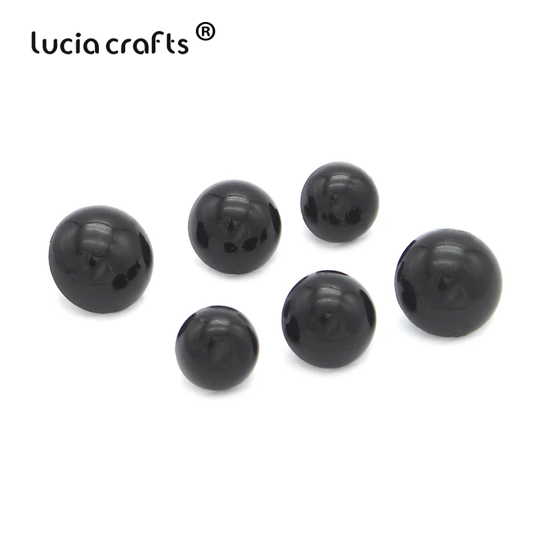 Lucia crafts 50 шт. смешанные размеры черные пуговицы Гриб куполообразные Швейные хвостовик глазного яблока животное мяч игрушка глаза DIY аксессуары E0604