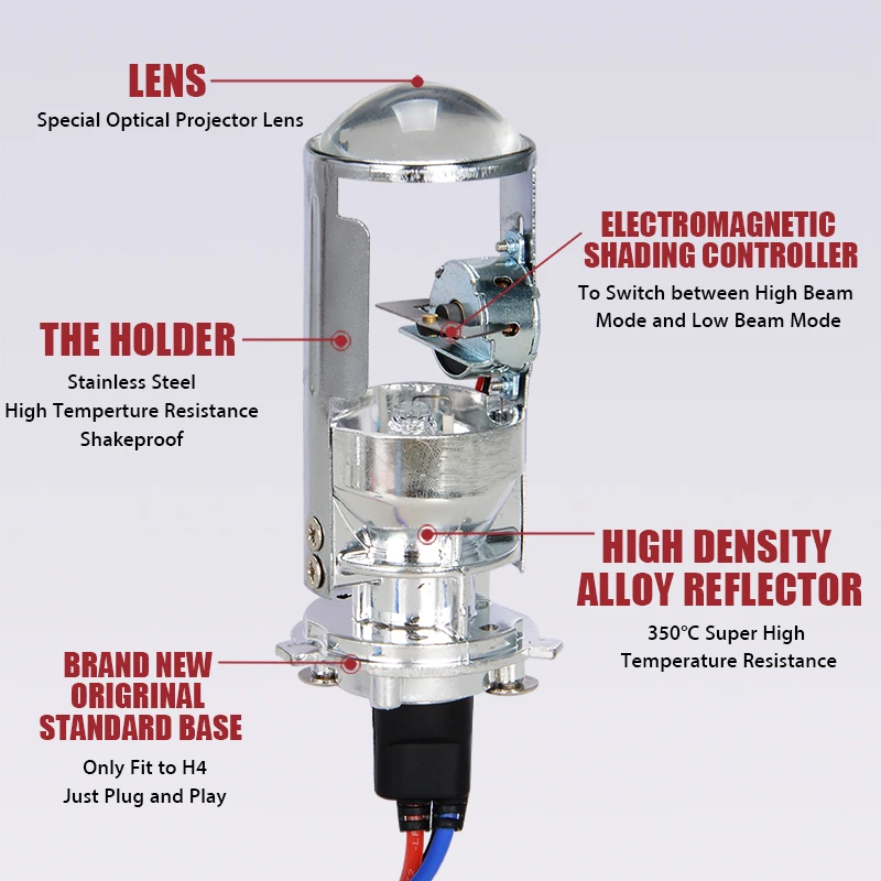55 Вт H4 LHD RHD HID лампы без потерь светильник лампа Hi/Lo луч головы комплект с Мини - Фото №1