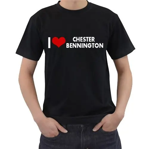 2017 новые поступления красное сердце я люблю Chester черно-белой печати футболки