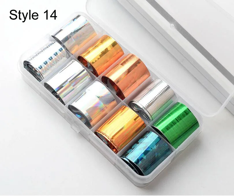 Style14 AddFavor Очаровательная наклейка из фольги для ногтей, цветная, звездная, переводная бумага, фольга, наклейки, сделай сам, дизайн, маникюр, украшение для ногтей - Цвет: Style14