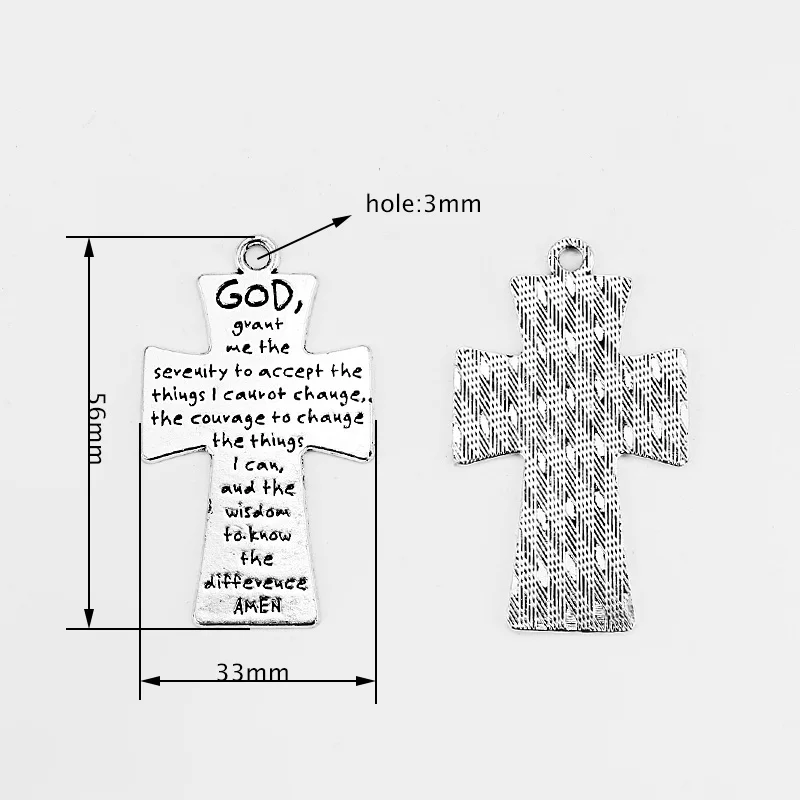 5 шт. с вырезанными словами Крест большой амулет кулон для ожерелья Серьги DIY