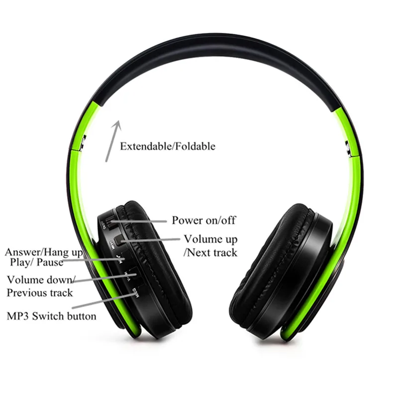 XINGYIDA стерео аудио Mp3 Bluetooth гарнитура складная Беспроводной наушники Поддержка TF