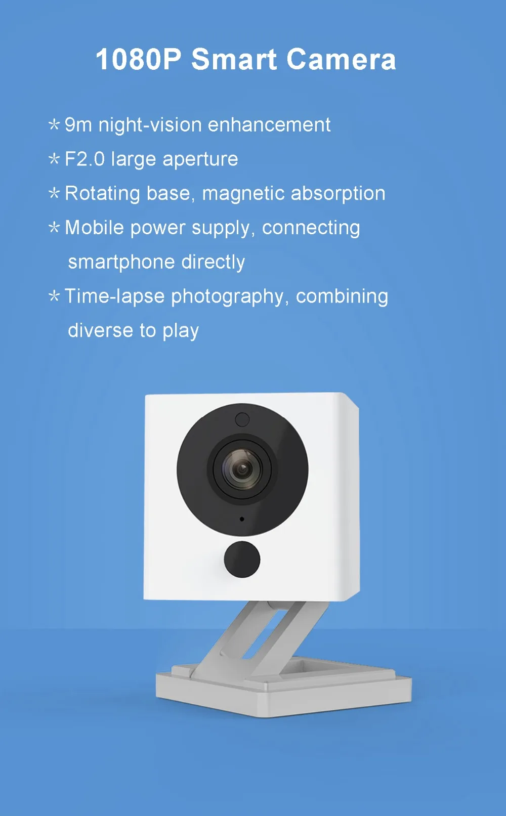 Xiaomi Xiaofang 1080P Портативная мини видеокамера ночного видения 8X цифровой зум wifi приложение управление для дома
