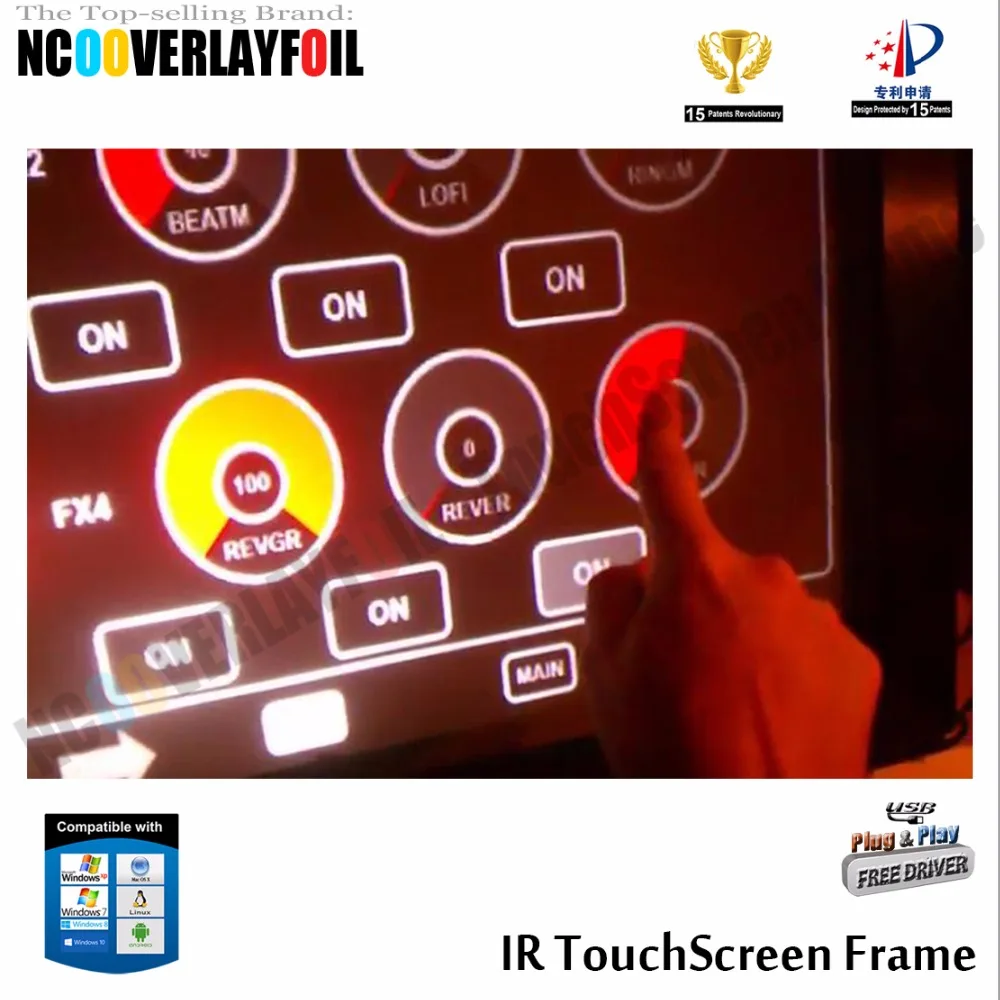Бесплатная доставка 27-дюймовая инфракрасная сенсорная панель 10-точечная Рамка