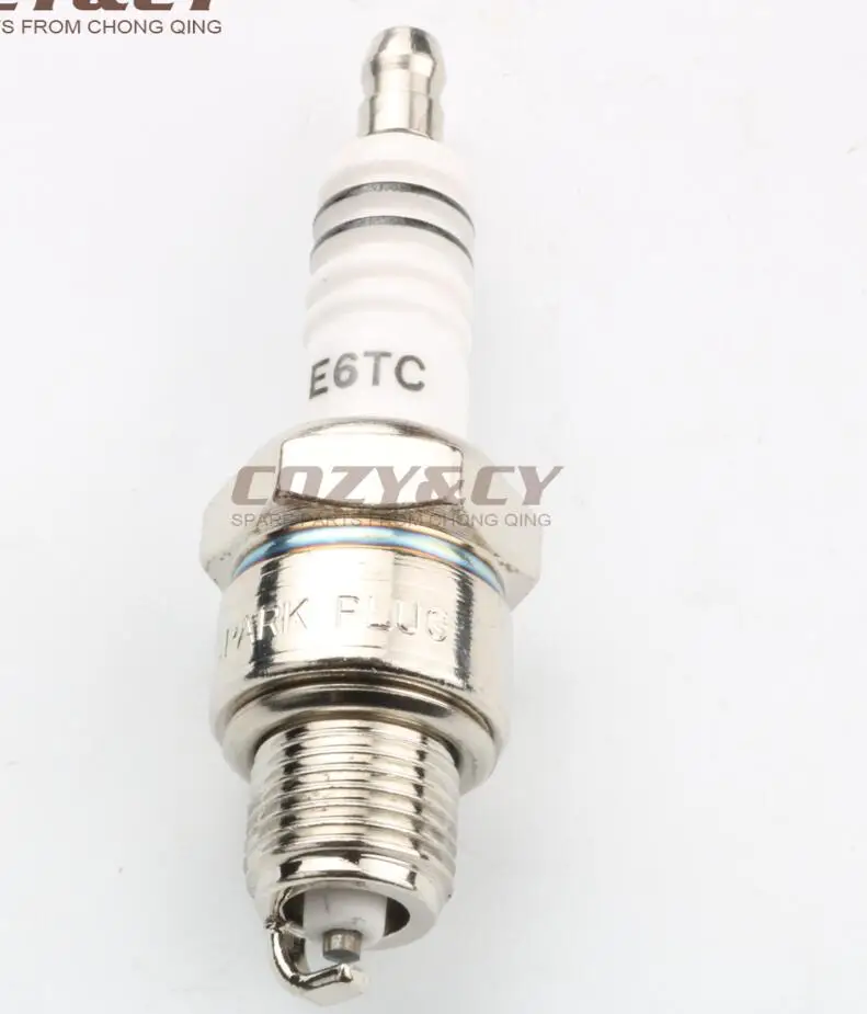 E6TC Spark plug 90cc Головка блока цилиндров двигателя и E6TC Свеча зажигания и комплект прокладок головки блока цилиндров для RIEJU MRX 50 RR50 RS шип 2 50 AM6 49 мм 2T - Цвет: E6TC Spark plug