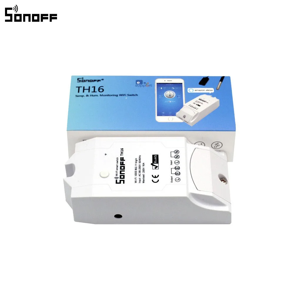 Sonoff TH16 15A Wifi умный переключатель поддержка температурного монитора датчик