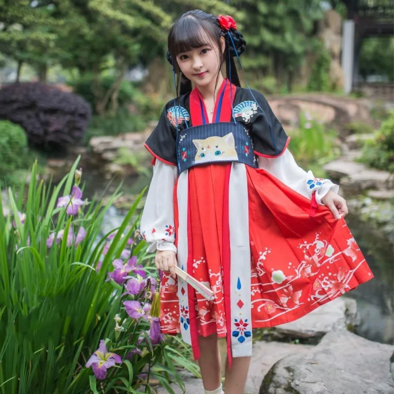 

Китайский традиционный костюм ханфу, костюм для женщин, китайское восточное платье династии Хань, женское платье с длинным рукавом, костюм для сцены