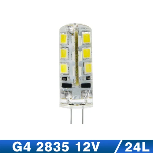 6 шт./лот, новинка, G4 светодиодный светильник, 3 Вт, высокая мощность, SMD2835 3014, DC 12 В, AC 220 В, белый/теплый белый светильник, угол луча 360 градусов - Испускаемый цвет: AC DC 12V 24Leds