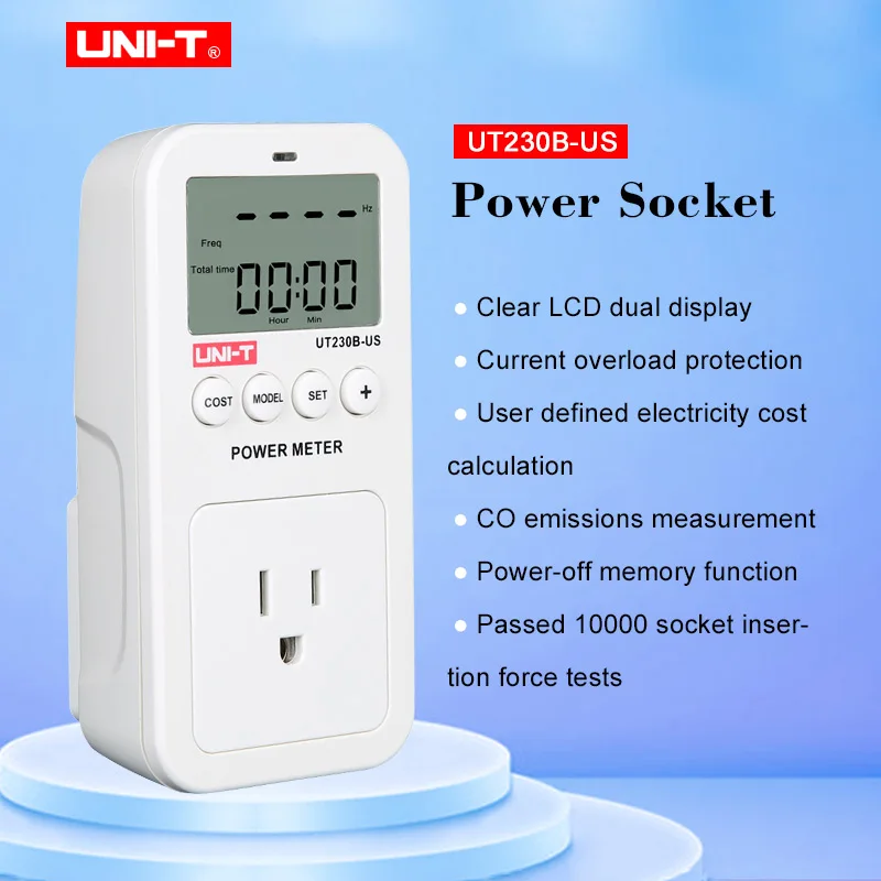 UNI - T UT230B-US Electricity Usage Monitor Power Meter US Plug with LCD Display |