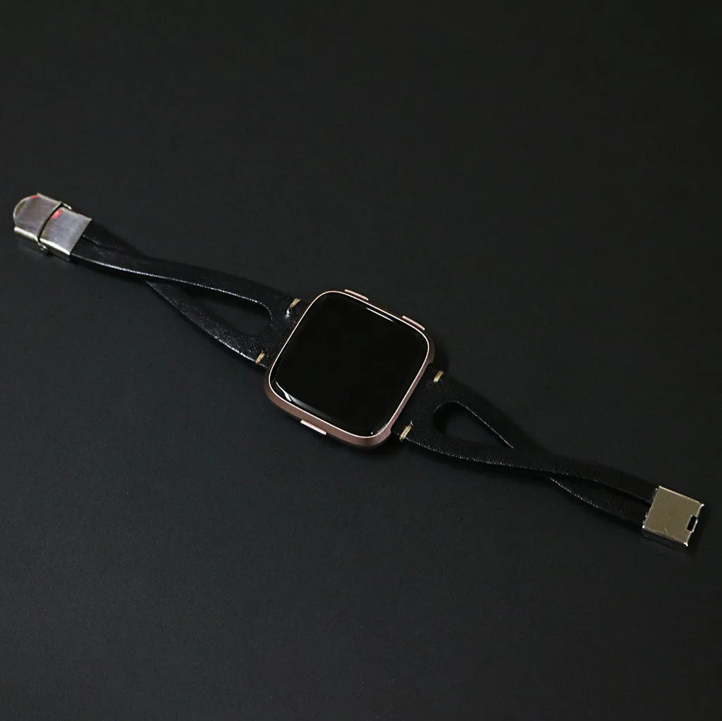 Ouhaobin кожаный ремешок для Fitbit Versa/Versa Lite, сменный Браслет, Кожаный ремешок, браслет на запястье 601