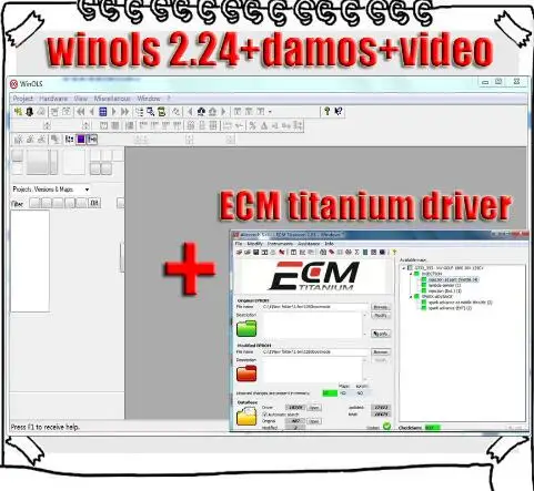 Winols 2 24 + разблокированный патч Damos файлы видео Руководство пользователя Ecm titanium