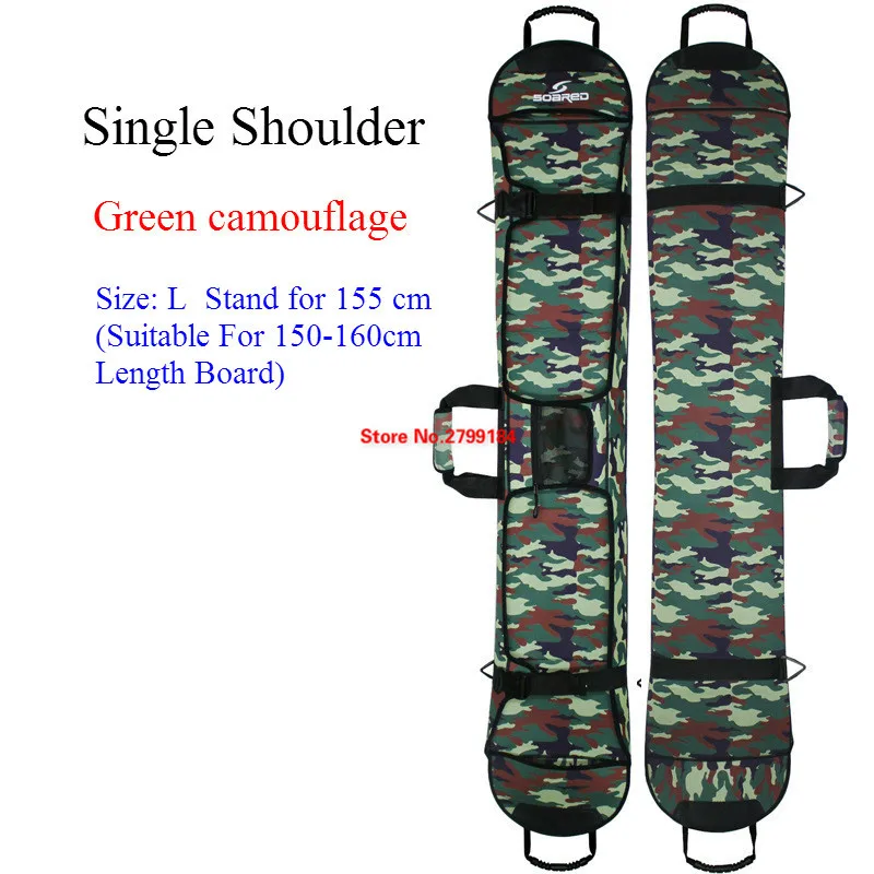 Green Size L Single Новая Лыжная Бортовая Сумка, сумка для сноуборда, лыжная Бортовая Сумка, устойчивая к царапинам, монобордная пластина, защитный чехол, ткань для дайвинга, полупокрытие - Цвет: Green Size L Single