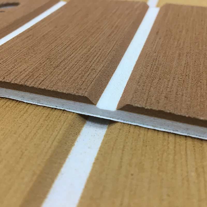 Bevel Edge EVA тик настил Carptet лист морская яхта Противоскользящий коврик Золотой желтый коричневый в белый паз аксессуары для лодок