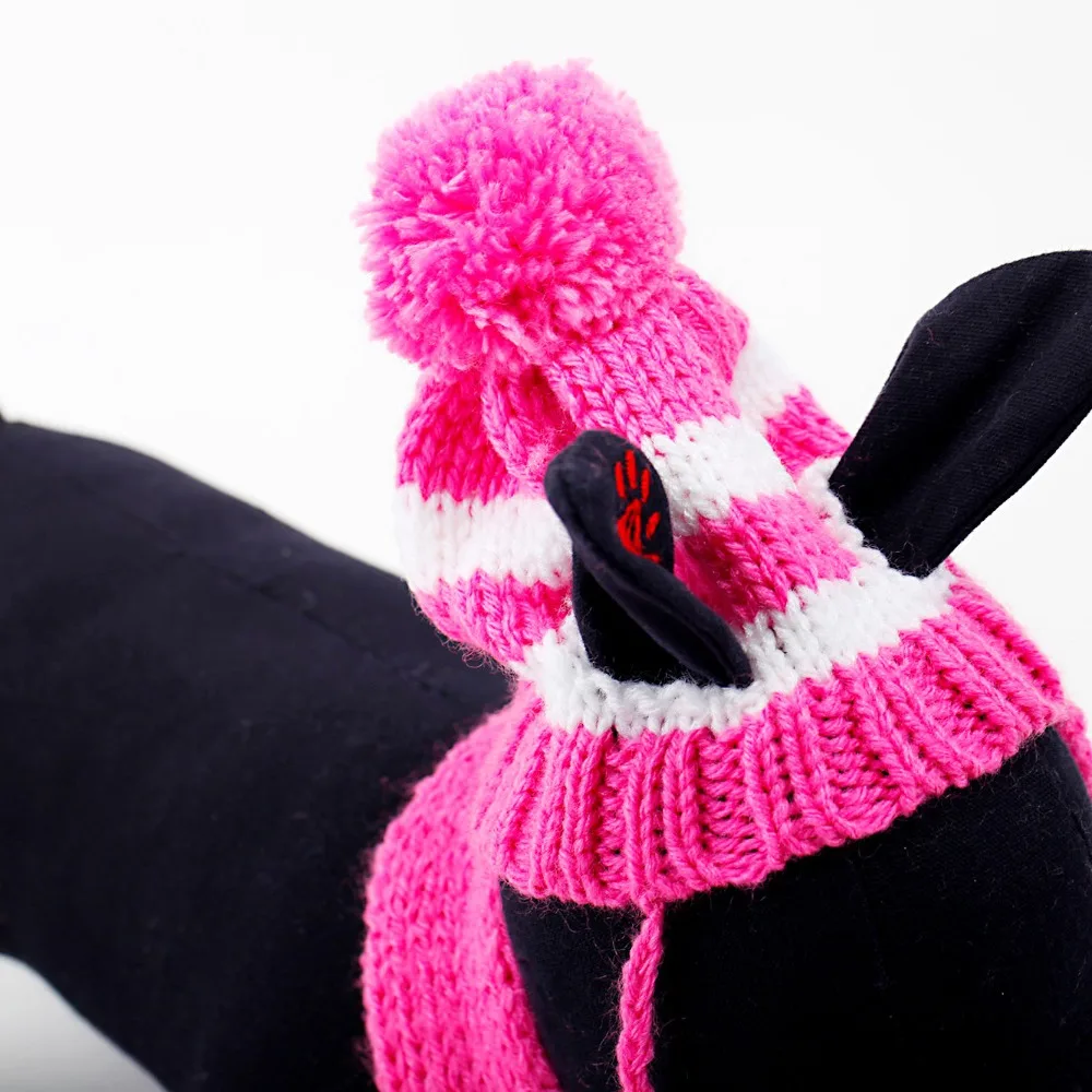 PETCIRCLE в полоску Собака шапка и шарф 2 Цвет Размеры XXS-l собака зимняя Pet Hat scarffor