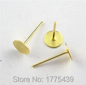 Бесплатная доставка серьги-гвоздики 400 дюйма 4x12 мм плоские круглые пустые штифты