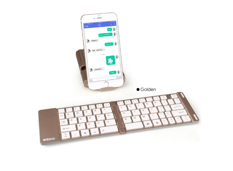 B. O. W светильник и Портативный Сложенный Bluetooth клавиатура, Алюминиевый металлический беспроводной чехол для мини-клавиатуры для планшета/iPad/iPhone 8 7